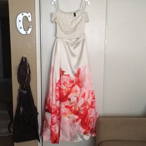 2 piece off the shoulder prom dress